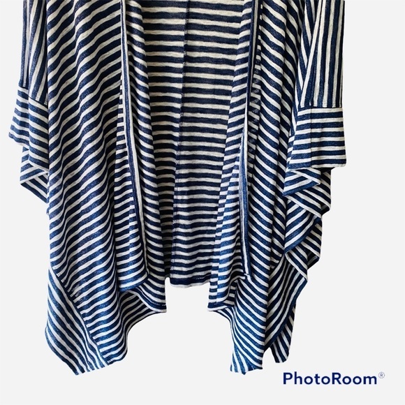 Liz Claiborne  Open Front BLUE/white  Cardigan Sweater/Poncho Size 2X/3X - Picture 5 of 8